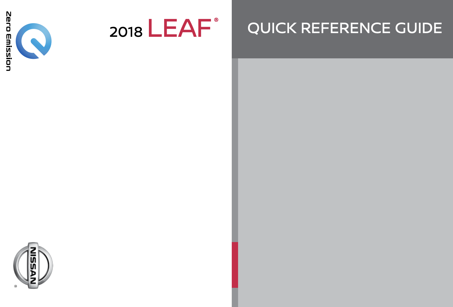 2018 Nissan Leaf Quick Reference Guide - PEVme