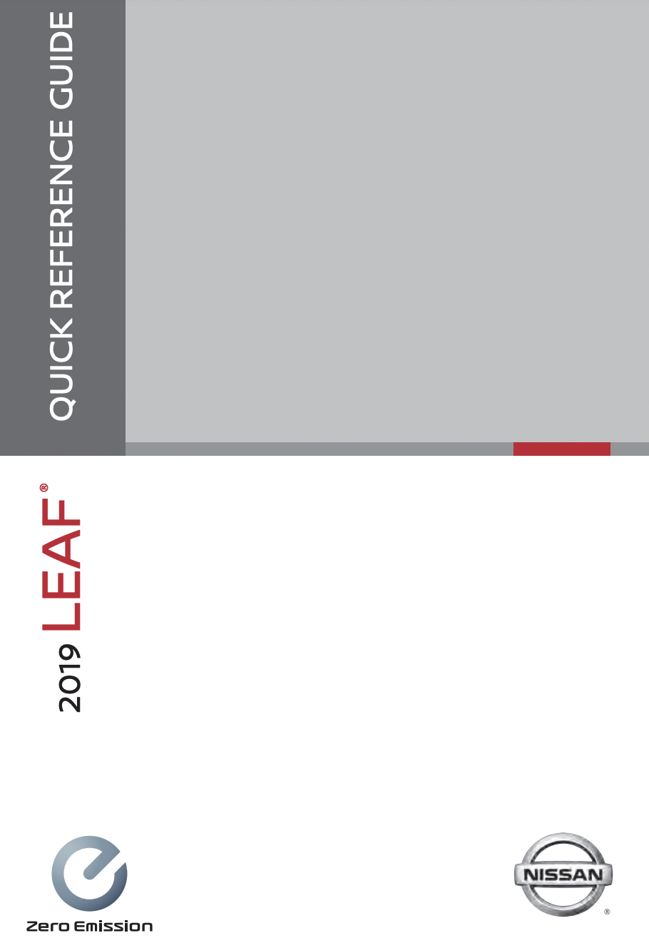 2019 Nissan Leaf Quick Reference Guide - PEVme