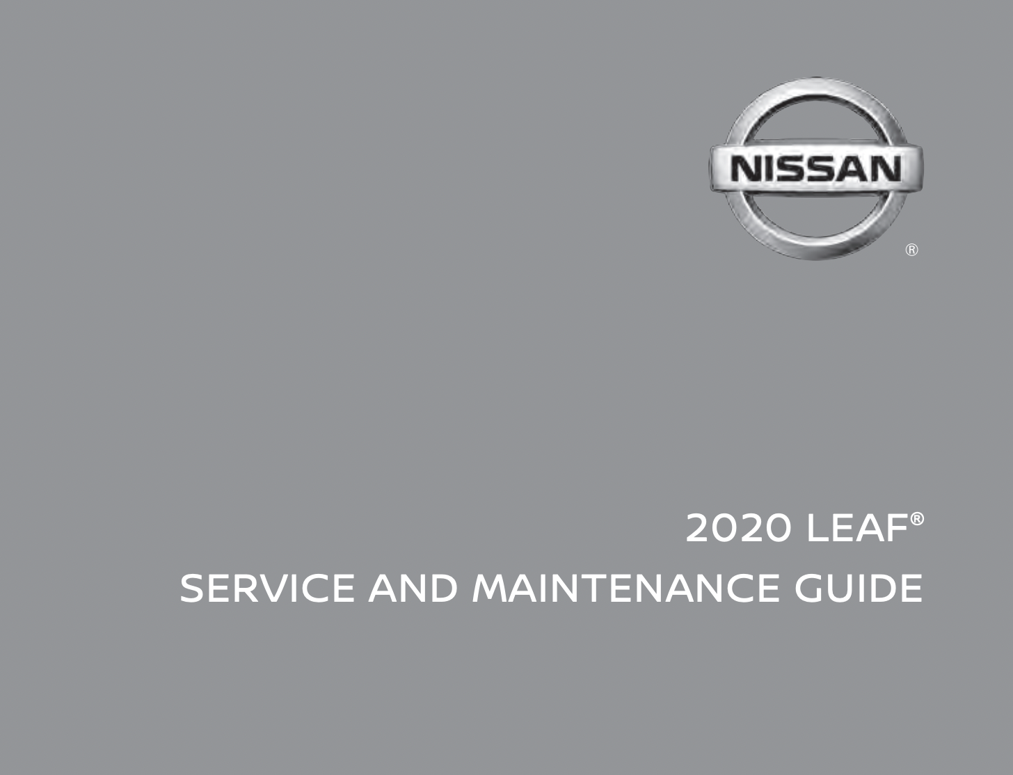 2020 Nissan Leaf Service And Maintenance Guide - PEVme